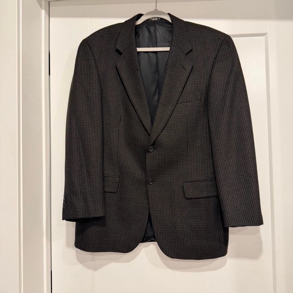 Sophisticated Black Checkered Men's Blazer